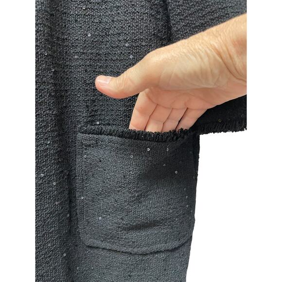 St. John Coat Santana Knit Women 12 Sequin Old Money Luxury Holiday Gala Couture - Picture 5 of 10